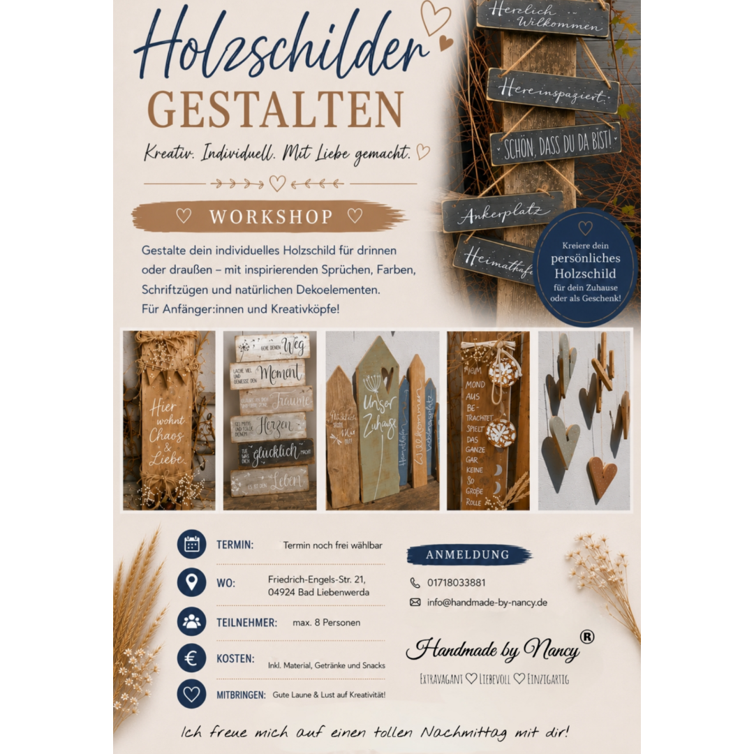 Workshop: Holzschilder gestalten