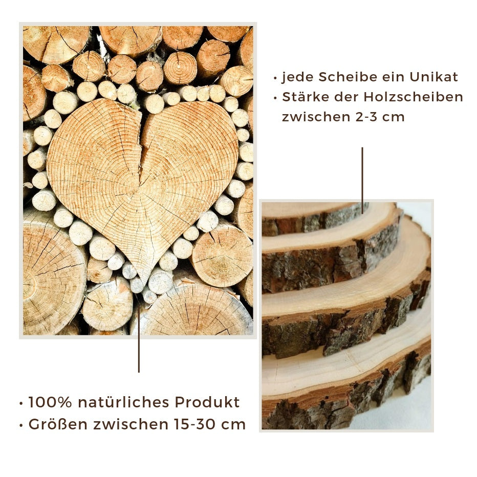 Rustikale Baumscheibe graviert mit Pferde-Motiv